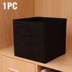 boîtes rangement pliables tissu noir modernes respectueuses environnement utilisation multiple rangement stockage poignées incluses