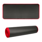 tapis yoga épais 10mm antidérapant absorbant sueur poignée moderne noir rouge rayures horizontales