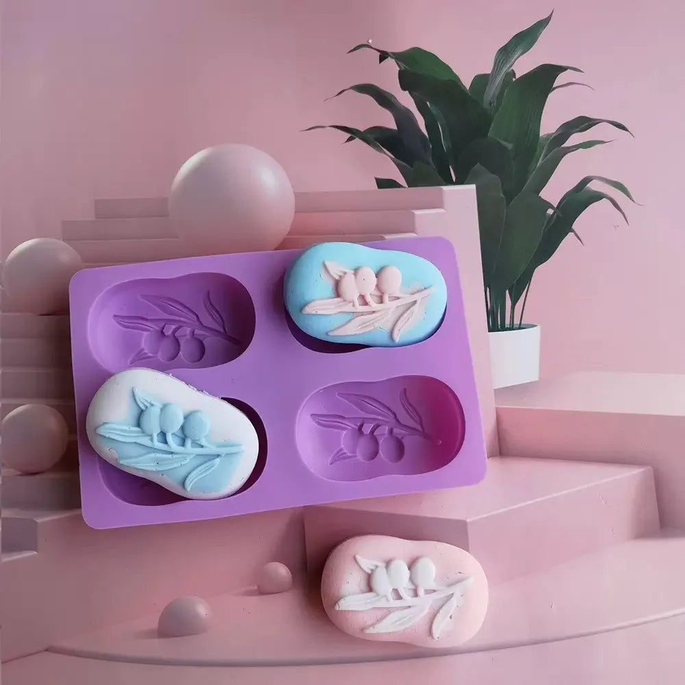 moule silicone savon violet olivier olives artisanal decoratif confection formes bricolage nhà làm