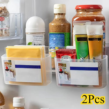 boîtes rangement réfrigérateur transparentes modernes magnétiques pratiques cartons étiquettes