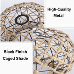 lampe suspendue tissage main cordes chanvre cadre métallique boho rustique naturel bois