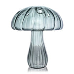 vase champignon moderne rayures verticales couleur bleu rouge transparent maison