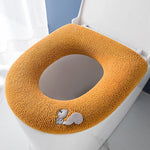 couvre siège toilette violet orange rose bleu microfibre douce adhésif motifs animaux écureuil castor