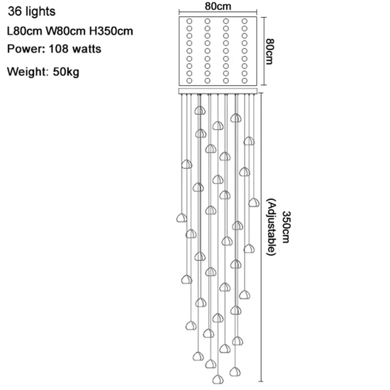suspension lumineuse led transparente forme organique moderne 249 2000 lumens