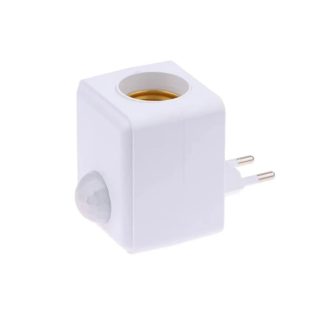 adaptateur lampe détecteur mouvement douille E27 moderne minimaliste blanc doré garage couloir
