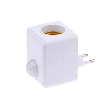 adaptateur lampe détecteur mouvement douille E27 moderne minimaliste blanc doré garage couloir