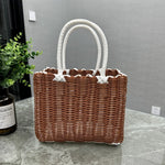 paniers rotin marron rose beige noir blanc orange tissage traditionnel moderne minimaliste poignées corde