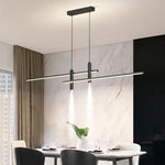 suspension lumineuse moderne noire led pendentif minimaliste rectangulaire lisse opaque tactile