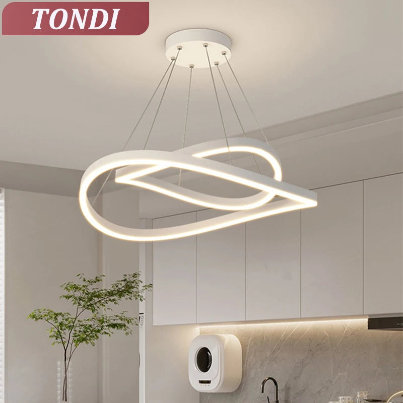 suspension lumineuse led moderne forme géométrique blanc noir minimaliste