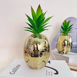 décoration intérieure ananas miroir verre poli or argent rose doré moderne tropical table chambre