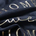 coussins velours lettres dorées sweet bleu marine marron élégants 40x60cm décoration canapé voiture