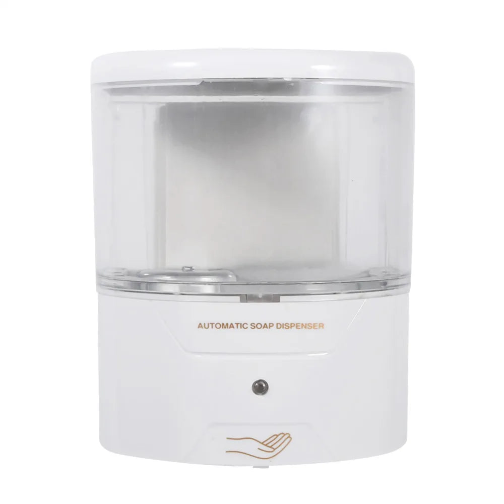 distributeur savon automatique blanc transparent moderne vis fixation 600ml