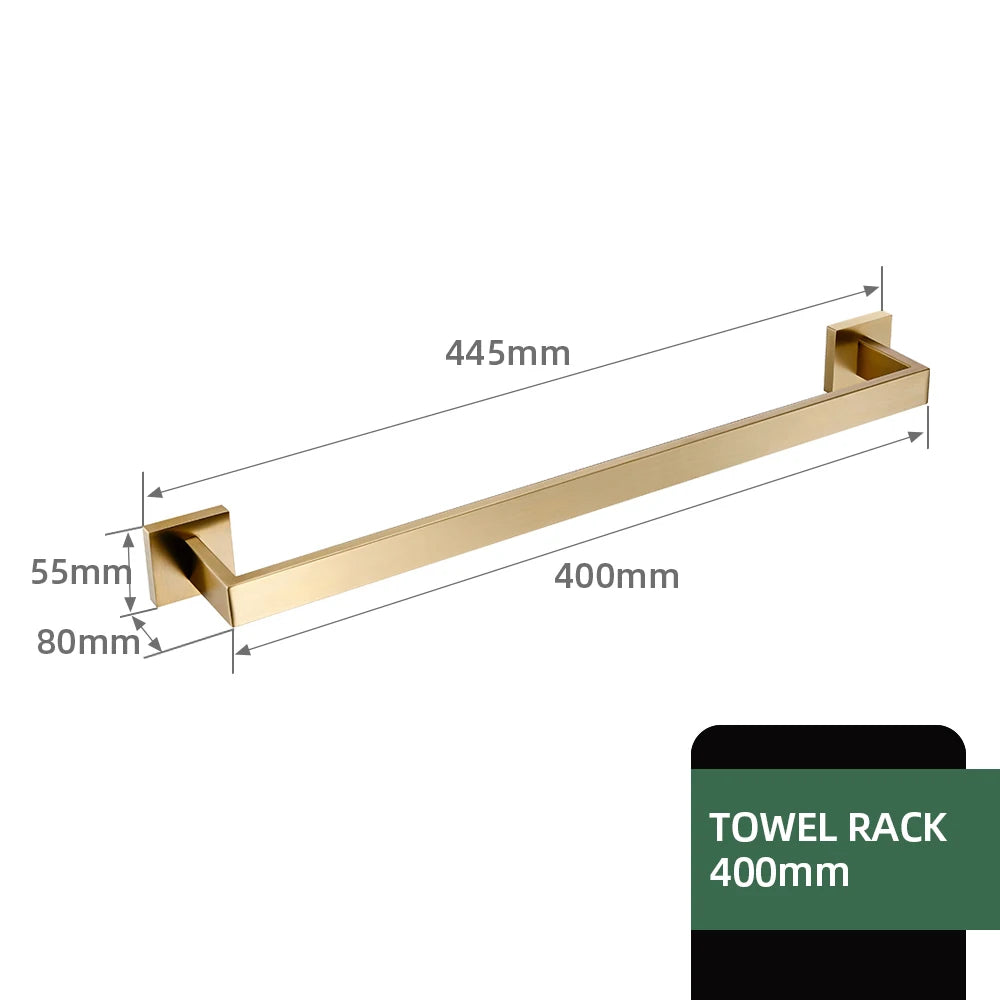 accessoires salle bain doré moderne minimaliste double étagère porte serviettes porte papier toilette brush