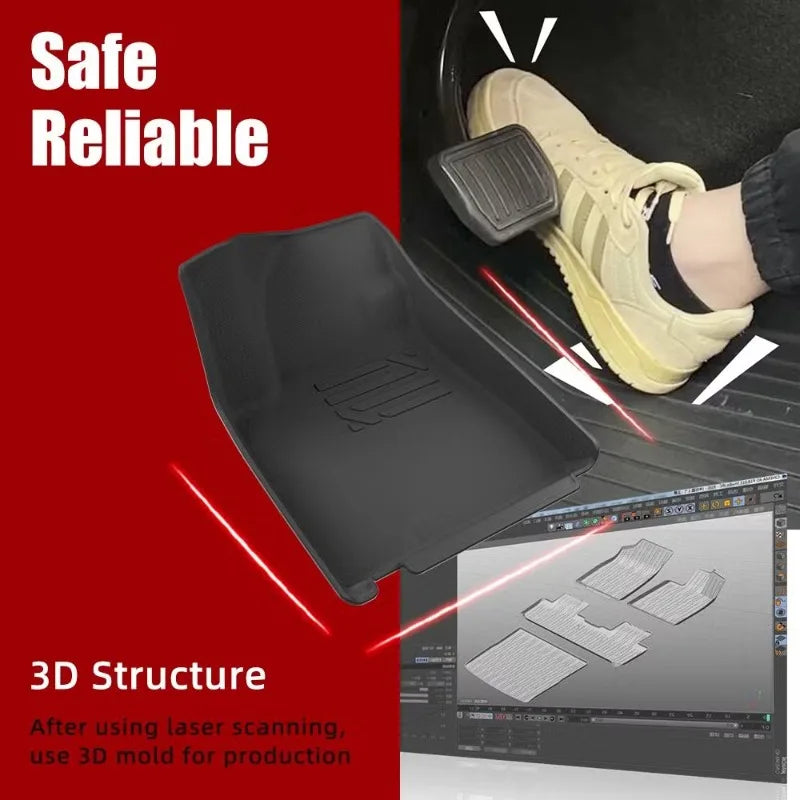 tapis sol voiture noir rayures horizontales contemporain waterproof fixations easyclean