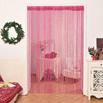 rideau porte transparent franges decoratif or violet rose moderne chambre