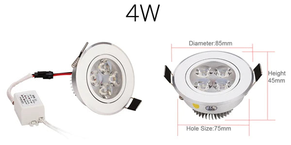 Spot LED argenté intensité variable 3W 4W 7W transformateur modernes clips