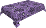 nappe moderne motif floral oeil violet noir blanche table halloween maison campingextérieur