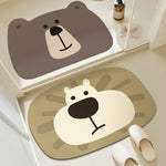 tapis bain caoutchouc antidérapant ours lion motifs animaux marron moderne 40x60cm 50x80cm