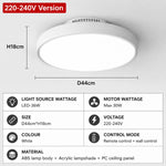 ventilateur moderne sans pales led télécommande vitesses luminaire blanc abs