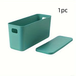boîtes rangement plastique blanc orange rose vert bleu jaune moderne poignées couvercle