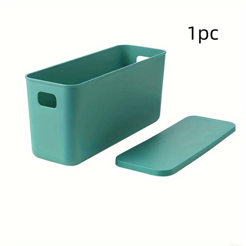 boîtes rangement plastique blanc orange rose vert bleu jaune moderne poignées couvercle