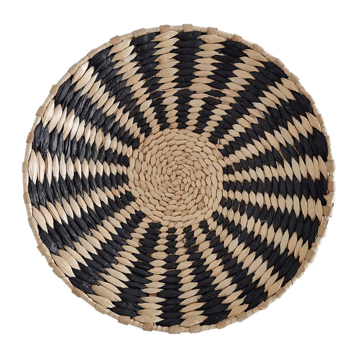 Tenture murale en paille ronde tissée à la main, décoration ethnique pour chambre