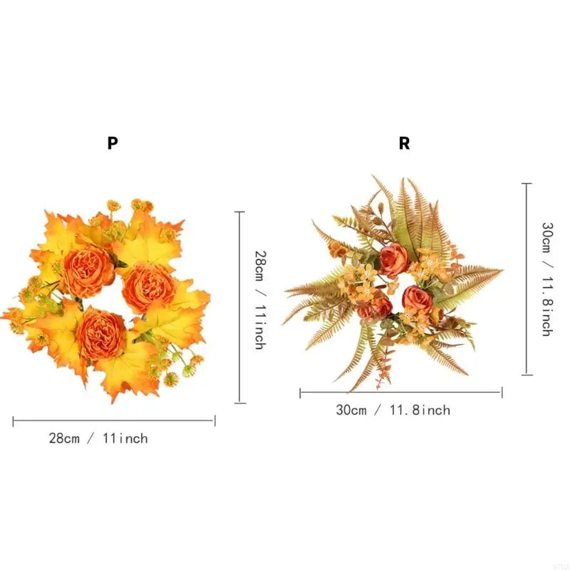 couronnes décoratives automnales fleurs artificielles feuilles rustiques mariage fiançailles