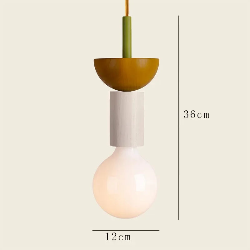 Suspension lumineuse moderne bois naturel rouge beige blanc bleu marron plastique translucide