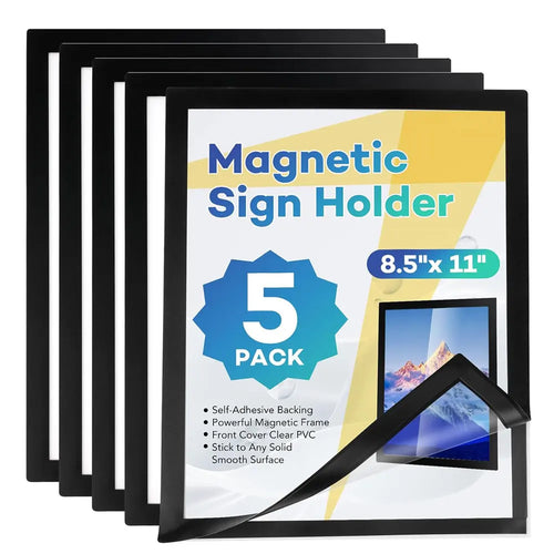 porte affiches magnétiques transparents modernes autoadhésifs noir 8.5x11 pouces papier ruban pvc