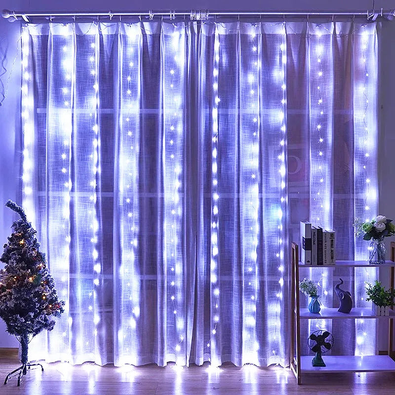 rideau lumineux led blanc multicolore tulle translucide modernes 100 leds télécommande adaptateur usb