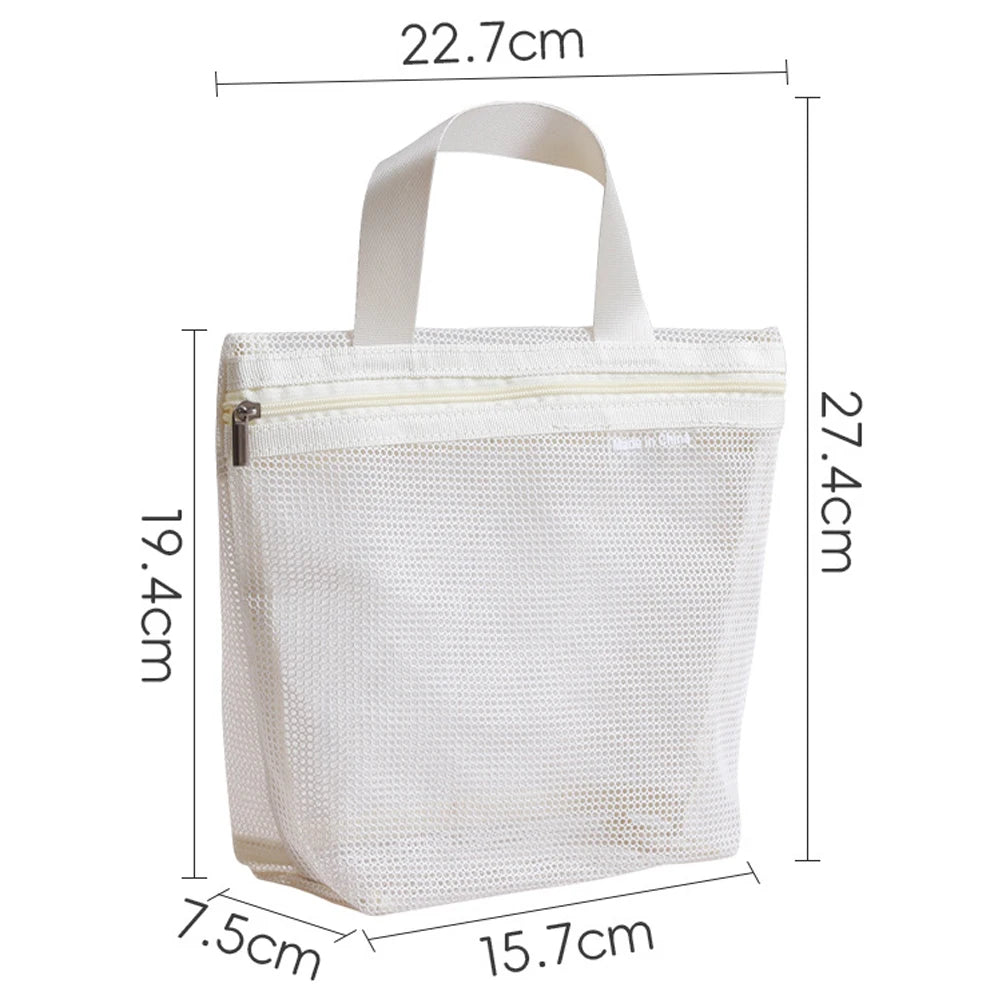 sac toilettage polyester pliable respectueux environnement multi usages blanc cassé rose bleu marine minimaliste