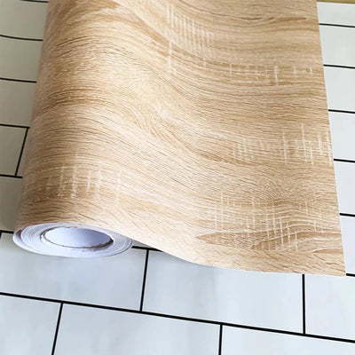 Papier peint adhésif bois vinyle beige clair