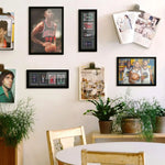 cadre mural compartiments noir clips cartes collection billet match contemporain affichage photo
