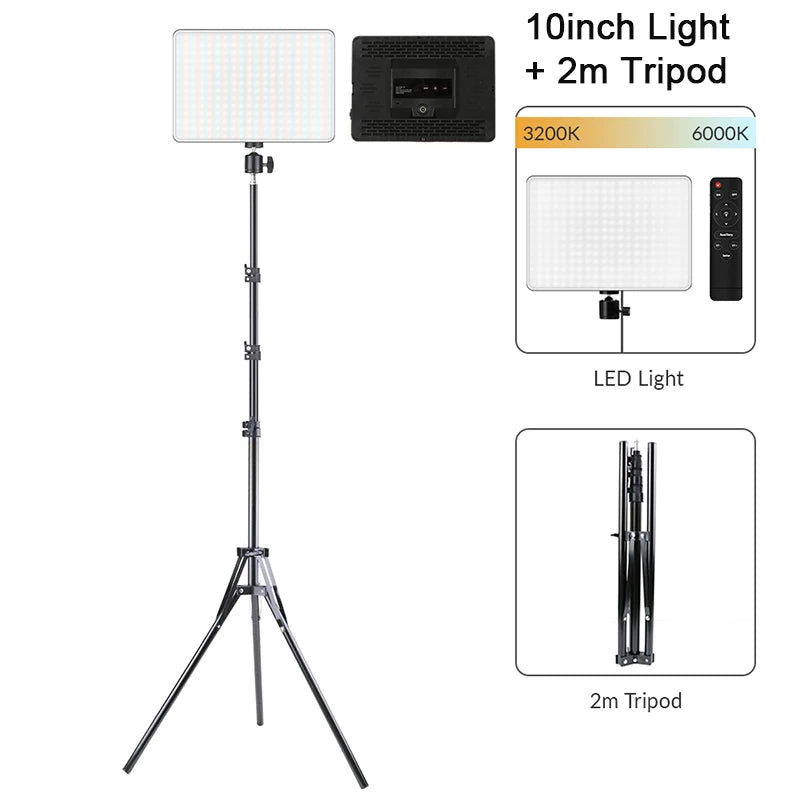 lampe led studio photo noir moderne réglable télécommande lcd