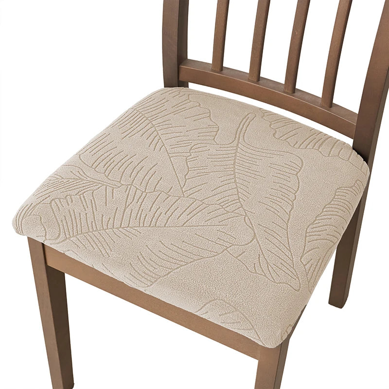 housse chaise moderne imprimé feuille bananier beige clair spandex polyester anti salissure pièces