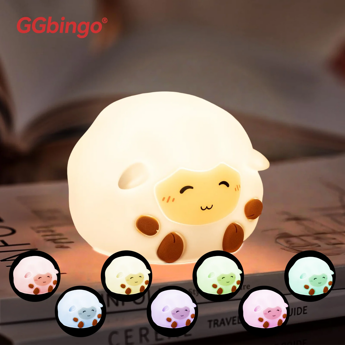 veilleuse animale licorne led change couleur tactile rechargeable table enfant