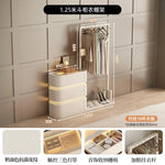 coiffeuse bois moderne beige miroir tiroirs tabouret étagère rangement chambre coucher