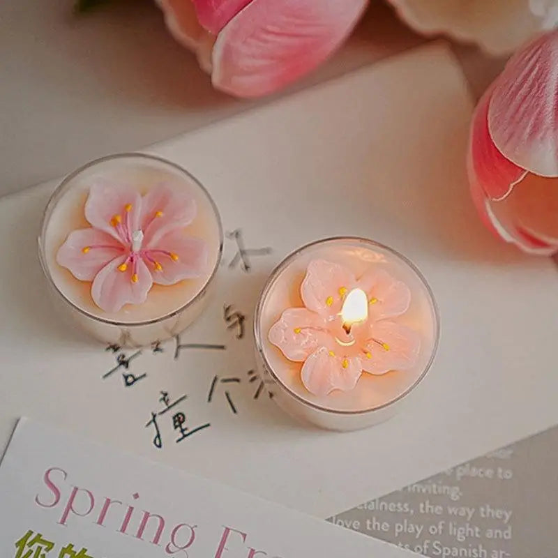 bougies parfumées fleur rose blanche decoration maison anniversaire mariage printemps erotique floral