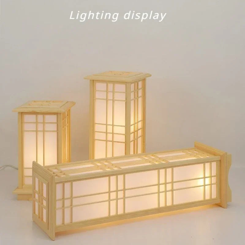 lampadaire moderne bois japonais led ambiancé salon chambre éclairage diffus translucent vertical horizontal