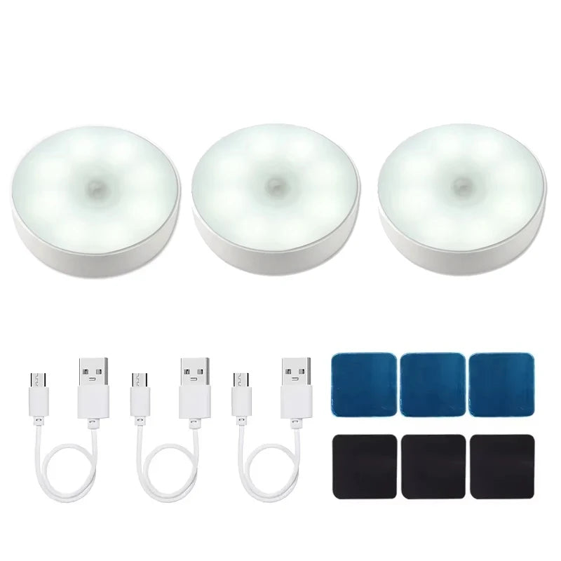 veilleuse led rechargeable sans fil lampe sol blanche moderne détecteur mouvement usb portable