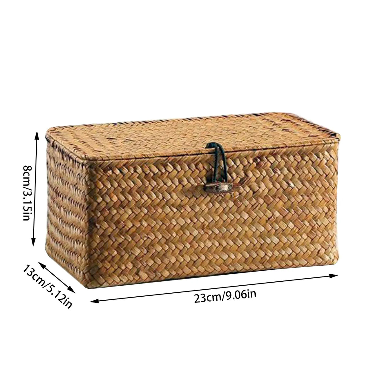 panier rangement bois tressé couvercle vêtements bohème rustique décor maison