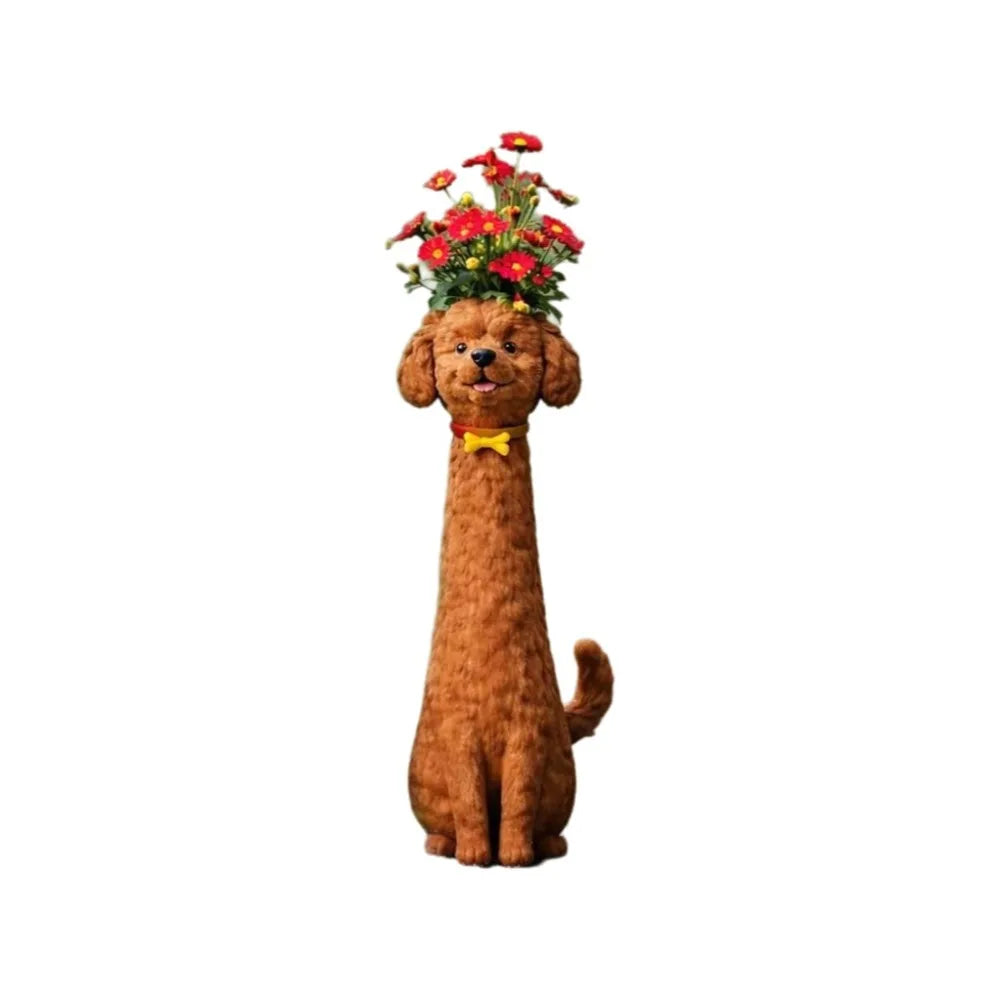 vase chien dessin animé polyester noir blanc moderne motifs floraux