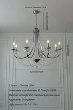 lustre cristal transparent blanches classique gris métallisé blanc ampoules E14