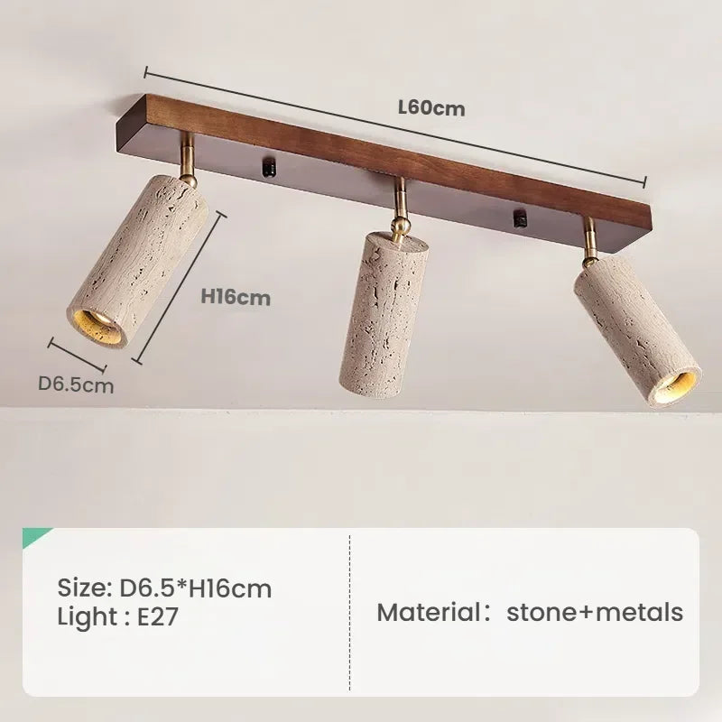 plafonnier moderne quatre lampes bois naturel finition minimaliste quatre ampoules E27
