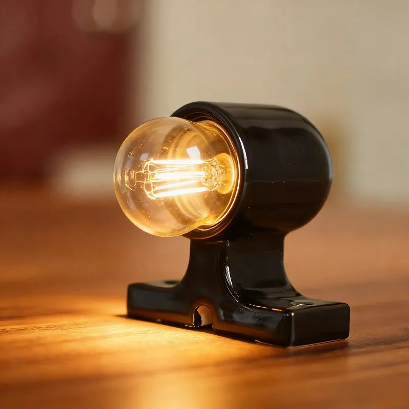 lampe table moderne noir blanc mat vintage vis 47mm 78mm