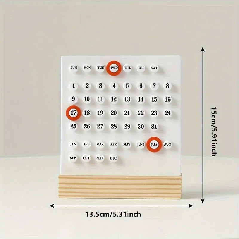 calendrier minimaliste moderne adhésif numéroté couleur blanche noire rouges oranges beige