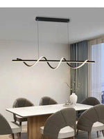 Suspension lumineuse moderne ornement ondulé or blanc noir moderne chambre salon