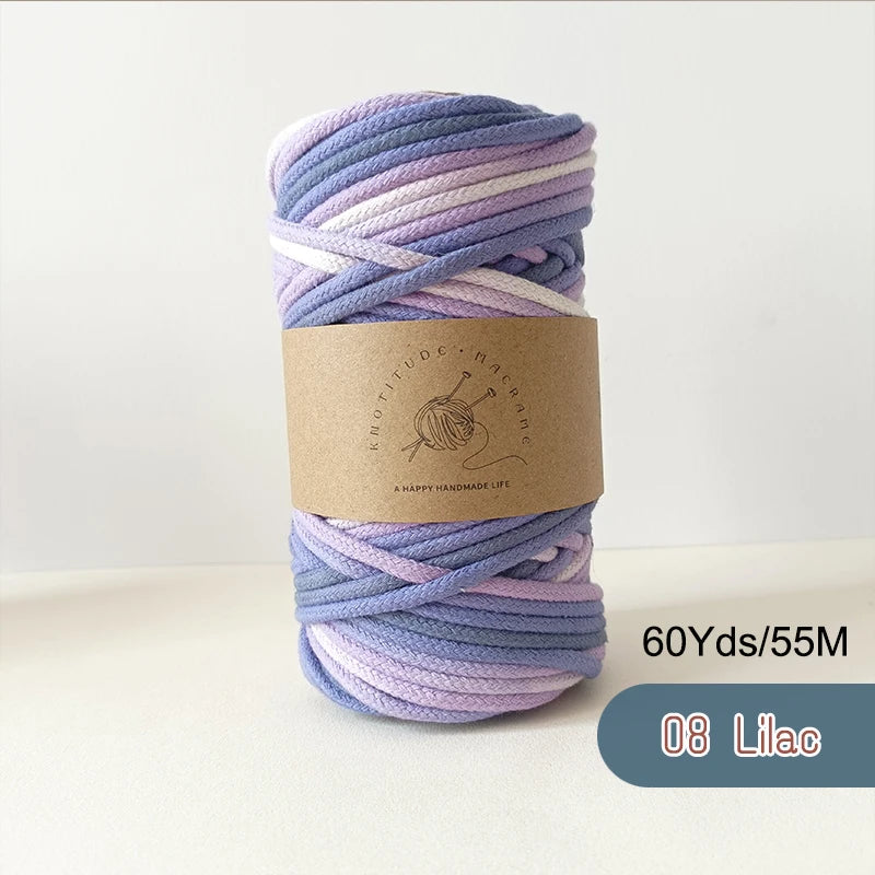 corde tressée macramé pastel haute ténacité 100% coton créative boucle métallique écologique artisanale