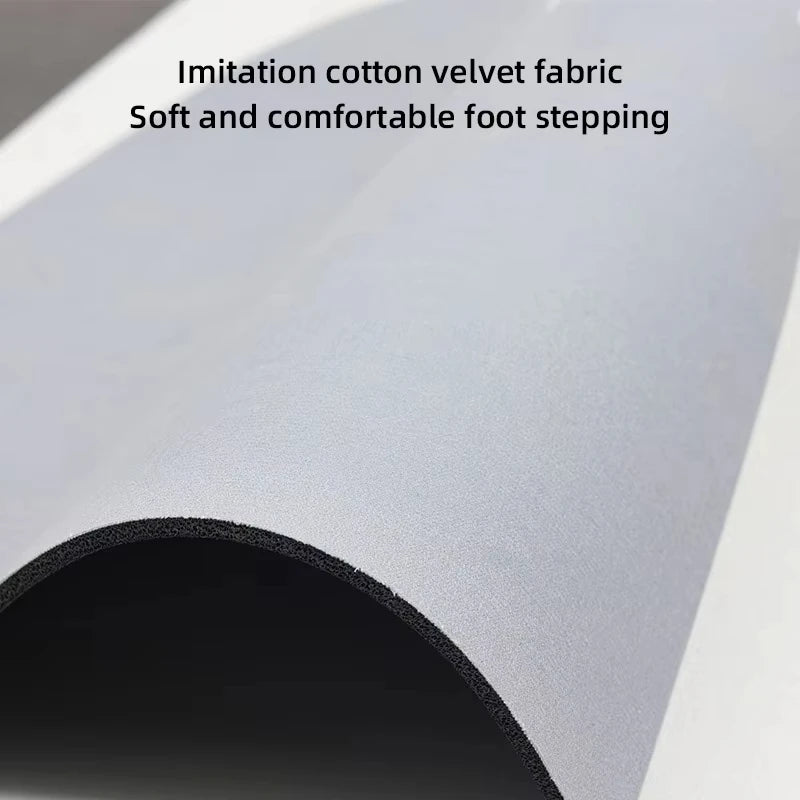 tapis moderne rayures horizontales beige gris antidérapant machine lavable fibre bambou résistant rides