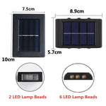 applique murale solaire moderne led noir cellules solaires bleues éclairage extérieur imperméable up down